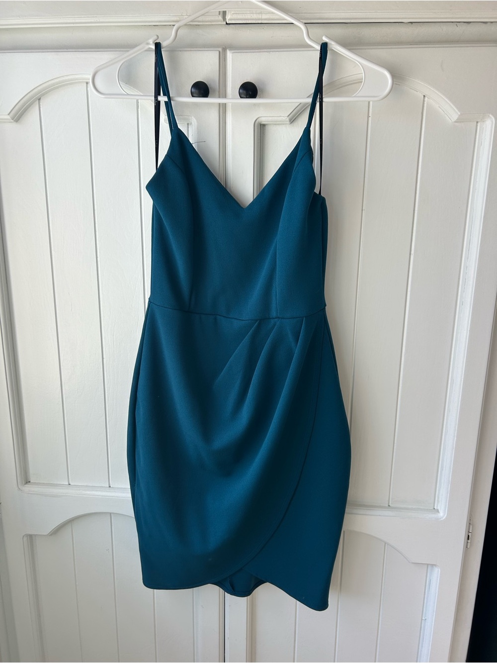 Lulu's Teal Spaghetti-Strap Mini Dress